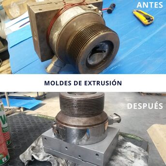 limpieza con ultrasonidos molde de extrusión