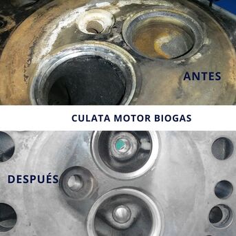 limpieza con ultrasonidos culata de motor biogas