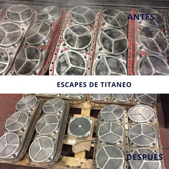 limpieza con ultrasonidos de escapes de titaneo